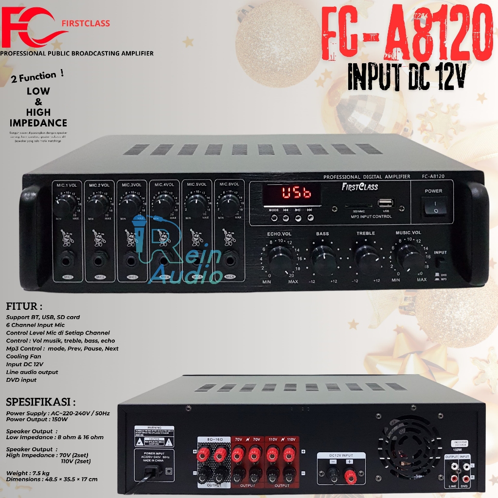 Amplifier First Class FCA 8120 / FC A8120 / FCA8120 TOA Masjid Digital