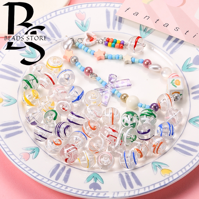 (10-20pcs)Manik Akrilik Manik Bulat 12mm Manik Manik Aesthetic Korea Manik Akrilik Korea Manik Berga