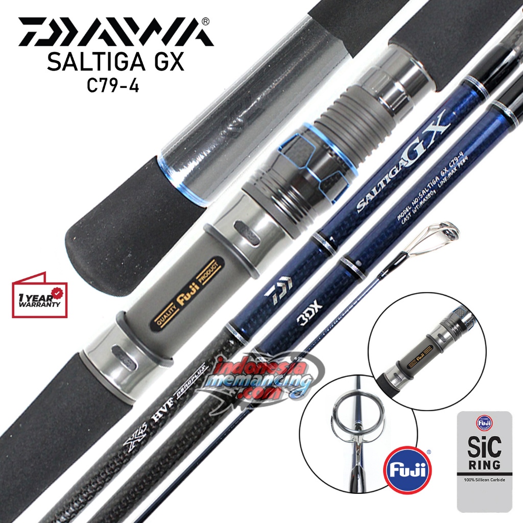 Joran DAIWA SALTIGA GX | Ring Fuji SiC | 229 236cm | PE#3-4 | Spinning | Laut Popping Rod ~IM Store