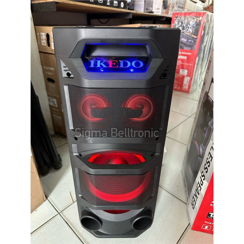 Speaker portable IKEDO 10 inch. 2 mic wireless. Bluetooth, USB. IK-8010