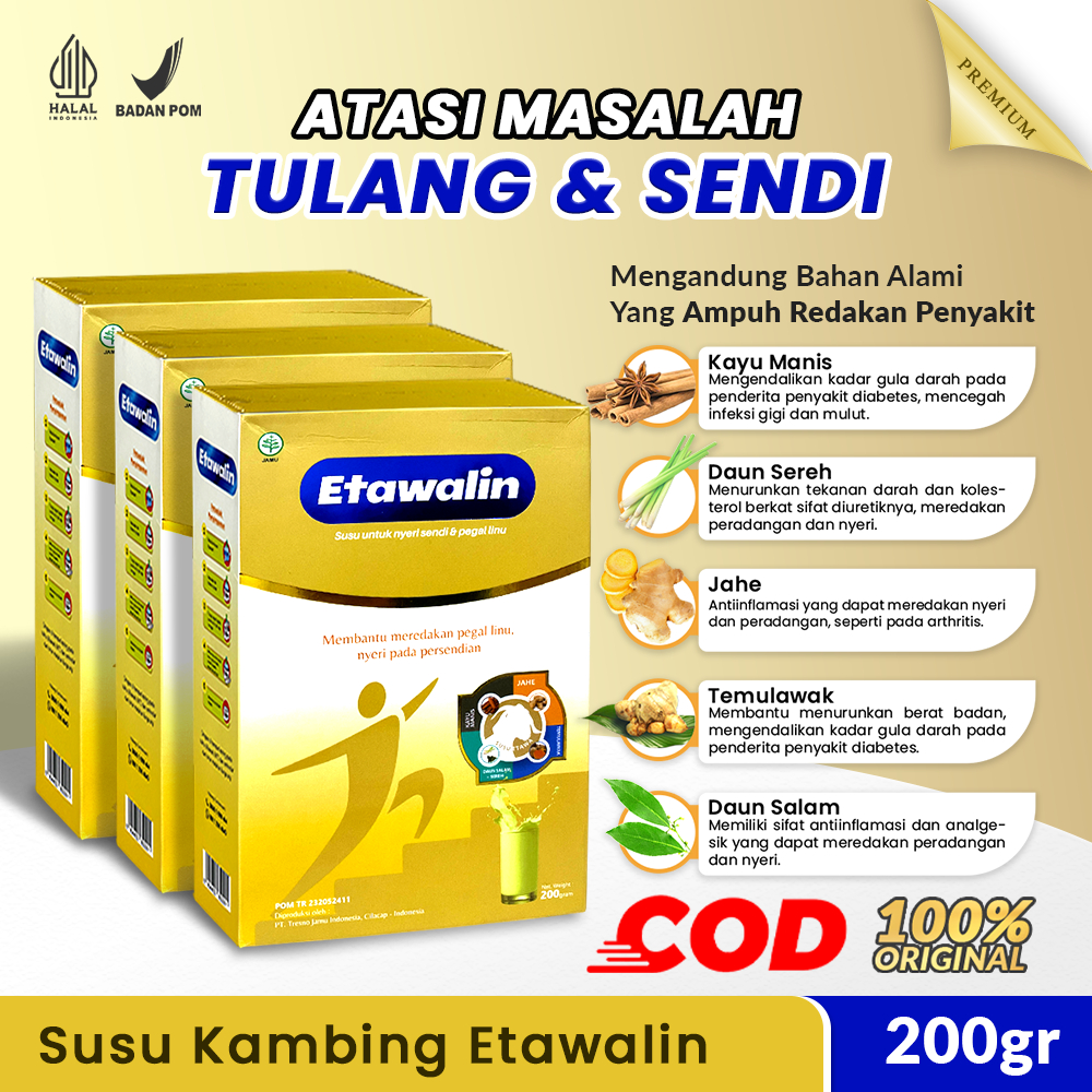 

3 BOX ETAWALIN-Susu Kambing Etawa 100% Original Atasi Syaraf Kejepit Tulang Rematik Asam Urat
