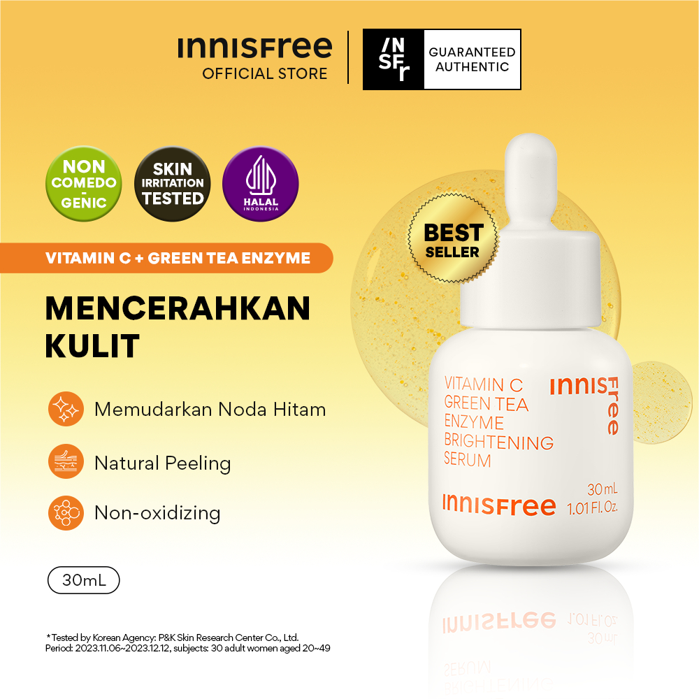 Innisfree Vitamin C Green Tea Enzyme Brightening Serum / Serum Pencerah Noda Hitam