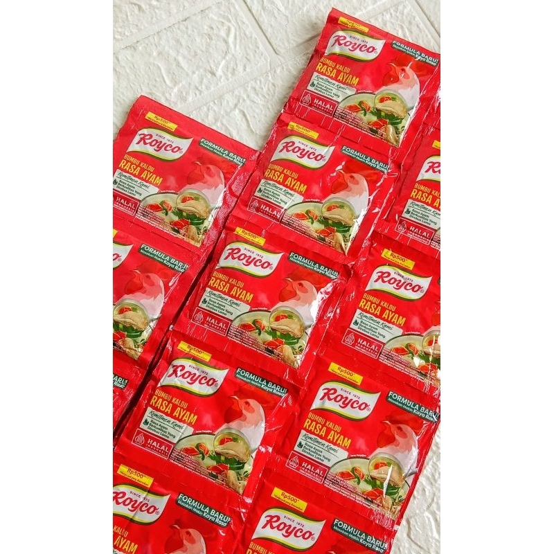 

ROYCO bumbu penyedap/kaldu rasa ayam 2 renceng isi 24 pcs