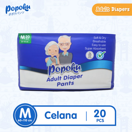 POPOKU PANTS POPOK CELANA M 20 ADULTS DIAPER PAMPERS DEWASA CELANA