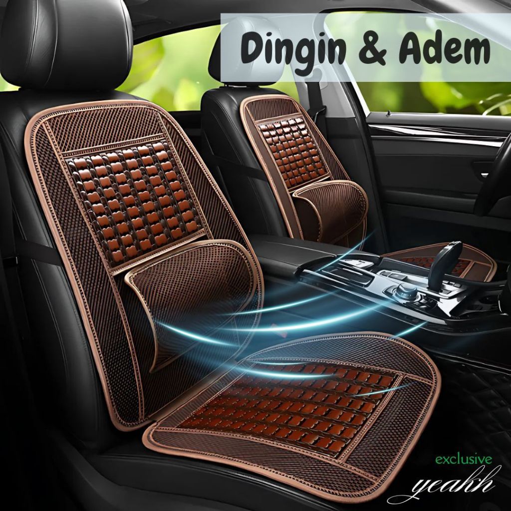 Alas Jok Mobil Anti Panas Kayu Alas Sandaran Duduk Jok Mobil New