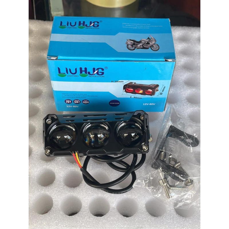 Lampu tembak SQL HJG 3LED 3mata devil fuli aluminium