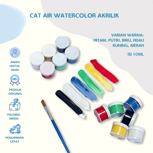 

Cat Lukis Acrylic Paint Kanvas Lukis Watercolor 6 Warna isi 10ml Peralatan Menggambar Melukis Anak