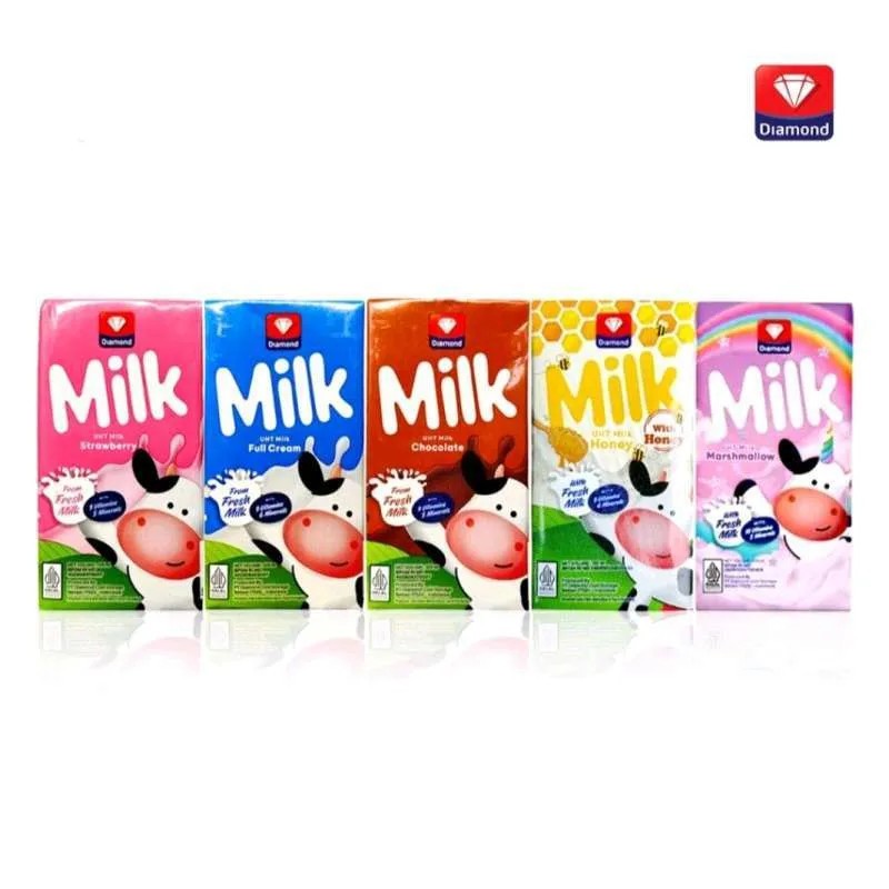 Diamond Milk Susu UHT Full Cream 125Ml | Susu Kotak Diamond UHT Promoo