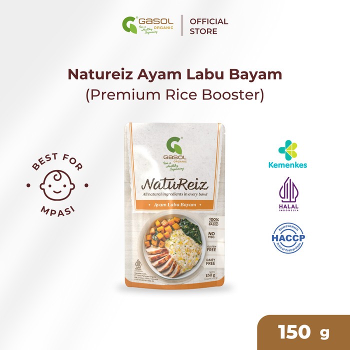 

GASOL Natureiz Premium Rice Booster Ayam, Labu, dan Bayam 150gr