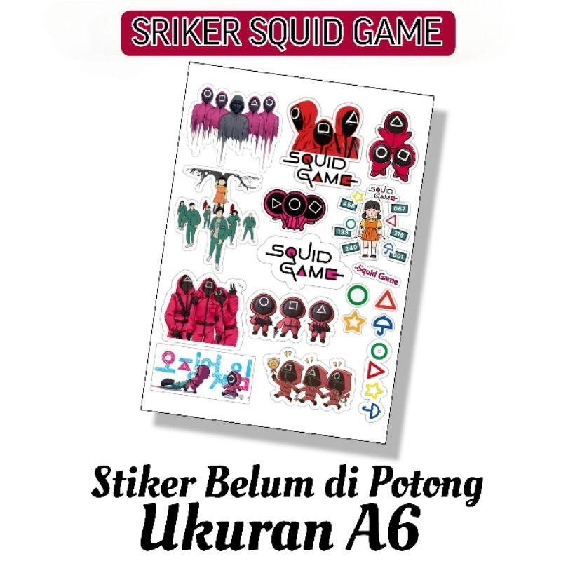 

Stiker Unik Lucu SQUID GAME / Sticker Karakter / Sticker Cartoon Lucu Belum dipotong Ukuran A6