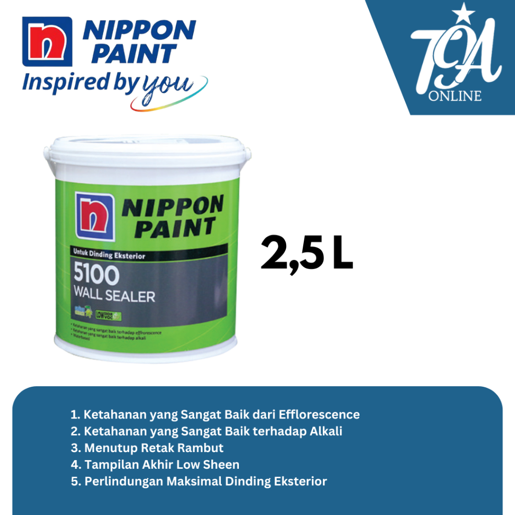 NIPPON PAINT 5100 Wall Sealer Exterior Cat Dasar Tembok Exterior 2,5 Liter