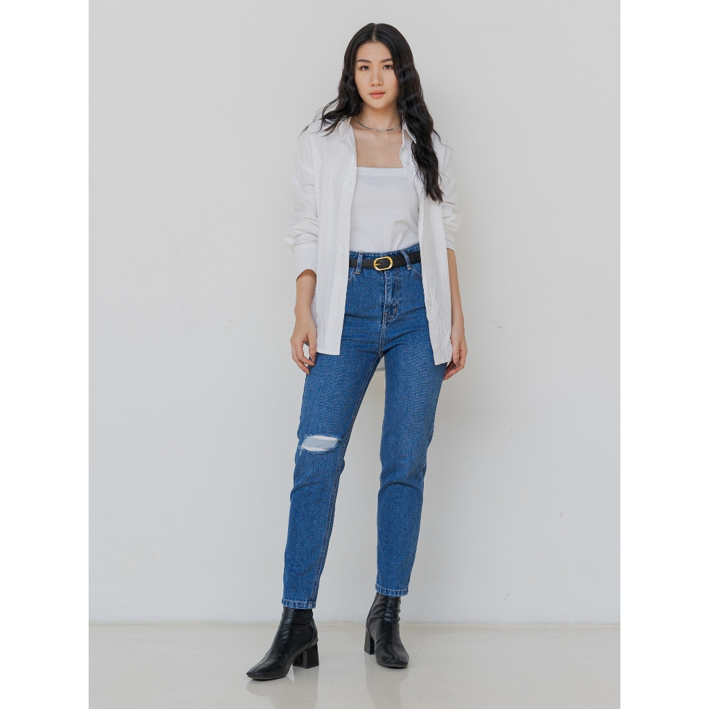 BCK - Highwaist Boyfriend Ripeed Jeans Filana