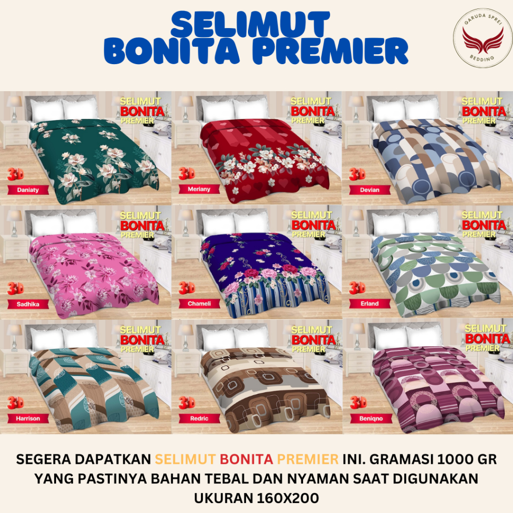 BONITA SELIMUT Premier 160x200 | Selimut bulu halus tebal