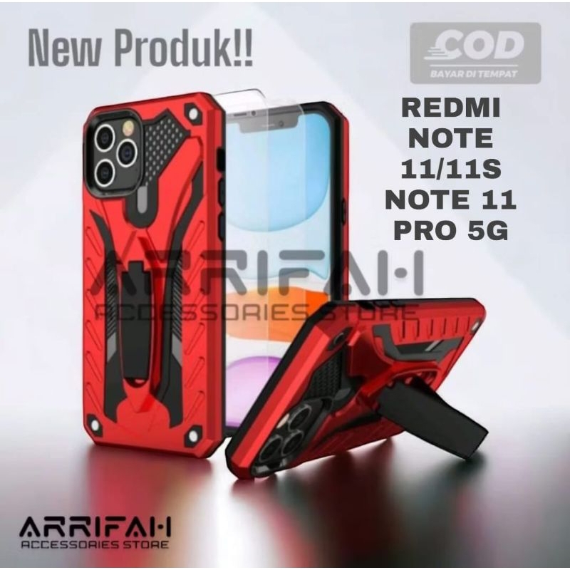 HARDCASE ROBOT REDMI NOTE 11/NOTE 11S, NOTE 11 PRO 5G - CASE ROBOT IRON PHANTOME KICK STAND HARDCASE