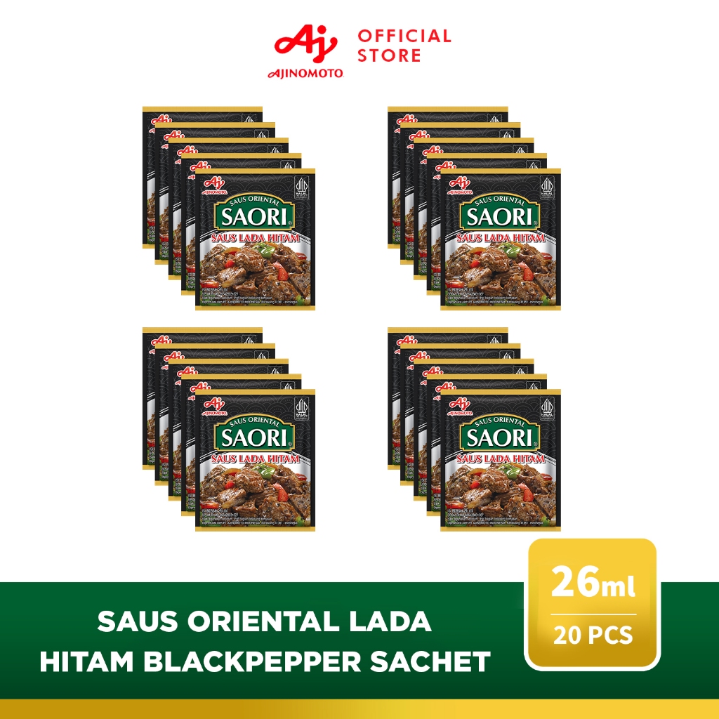 

SAORI® Saus Lada Hitam Oriental Blackpepper Sachet 26ml (20 pcs)