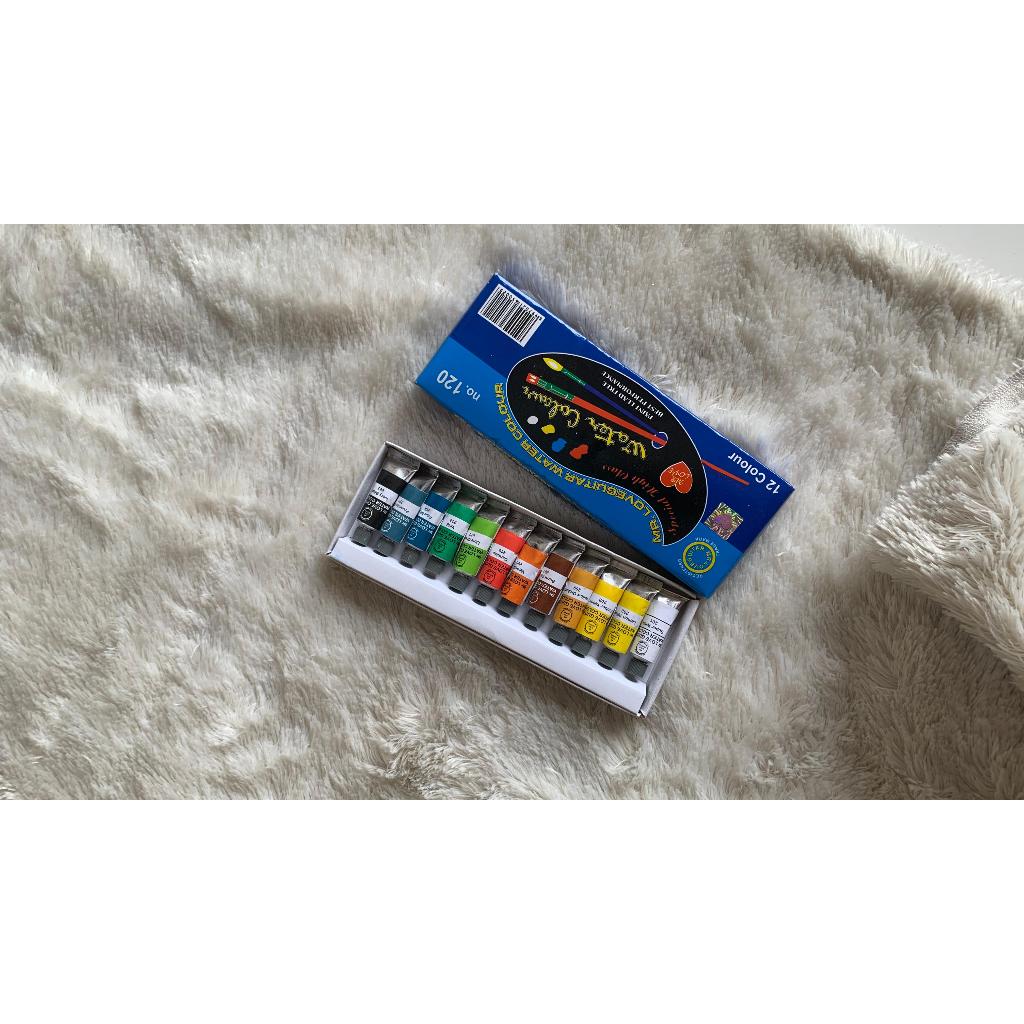 

My love Cat air Lukis watercolor warna warni isi 12 warna Stationery