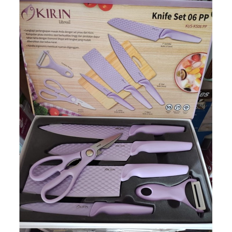Kirin - Kirin Knife 6 Pcs Set Pisau Dapur Stainless - KUS-KS06