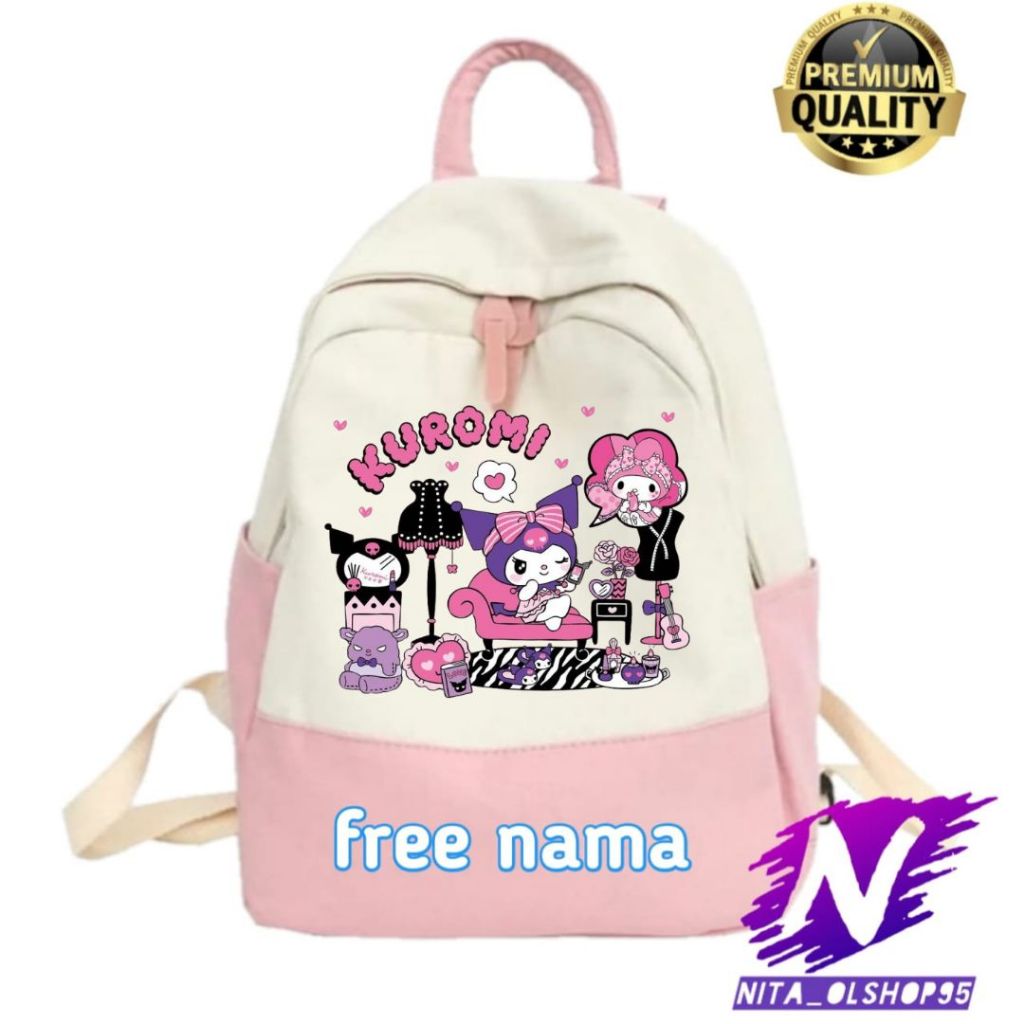 Tas ransel sekolah KUROMI tas kuromi