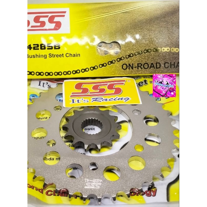 gir gear set full SSS 428 rantai gold SSS Scorpio/scorpio Z