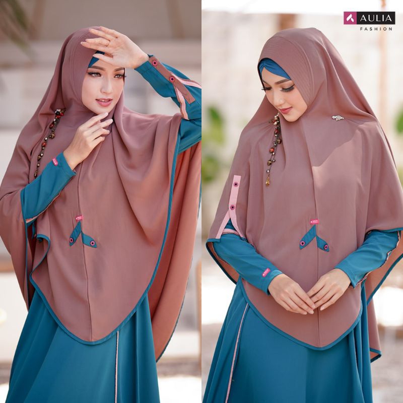 PROMO SPESIAL AWAL TAHUN DISKON 50%, SET GAMIS ZEELA TROPICAL BLUE BY AULIA FASHION BARANG ORIGINAL 