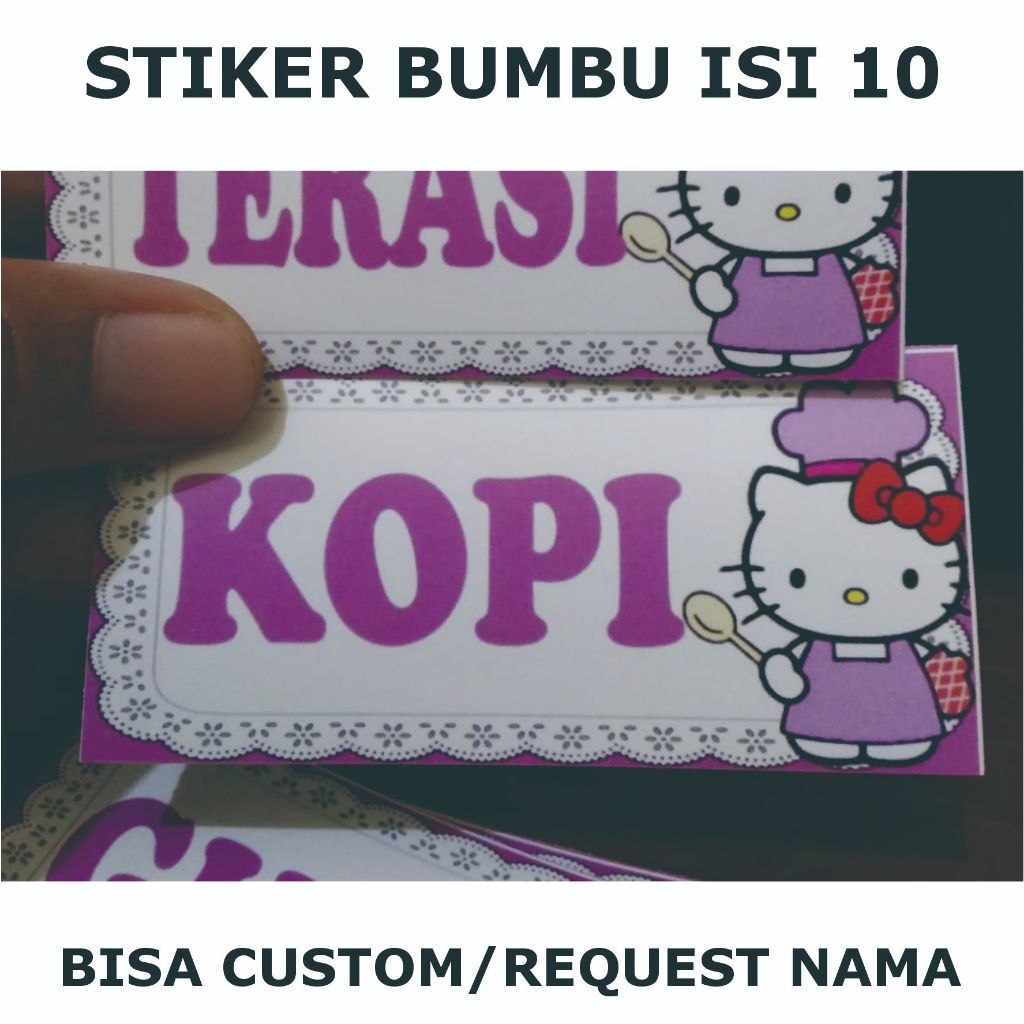 

kode A27-stiker bumbu isi 10 bisa edit atau custom