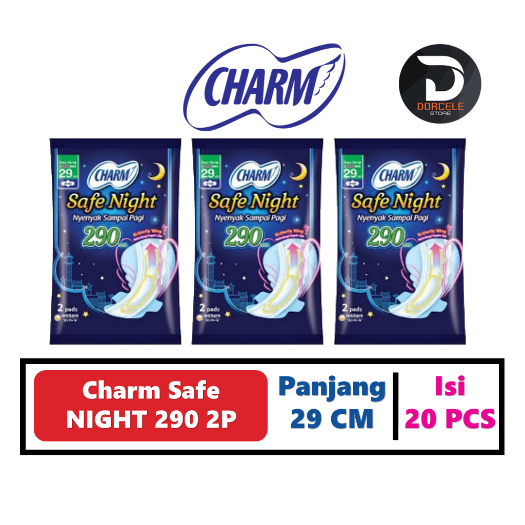 CHARM Safe Night 29cm Renceng Isi 10 2p Pembalut