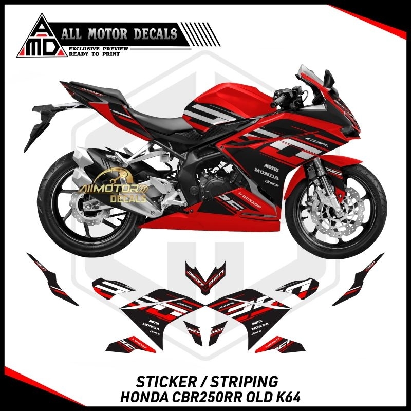 STRIPING HONDA CBR 250RR OLD GRAFIS CUSTOM 250 / STICKER CBR250RR / DECAL MOTOR CBR 250RR LAMA / STI