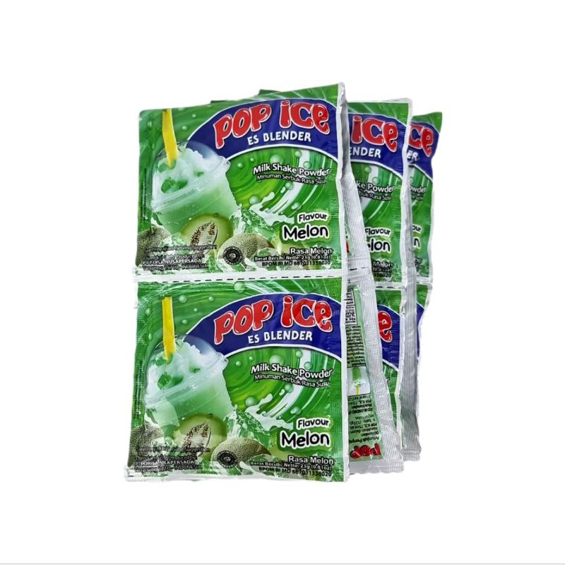 

Pop Ice Milk Shake Powder - Rasa Melon (1 renceng/10 sachet)