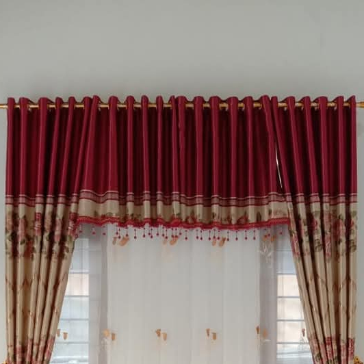 Ponian Gorden MOTIF // Atasan Gorden (Poni Gorden) // Atasan Tirai blackout Bunga Merah Pintu Curtai