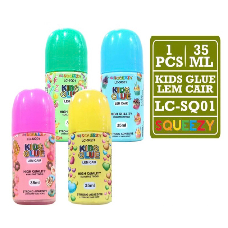 

Fortune - Lem Cair Kids Glue 35ml [1 Pcs] Non Toxic / Liquid Water Glue Bening Prakarya LC-SQ01