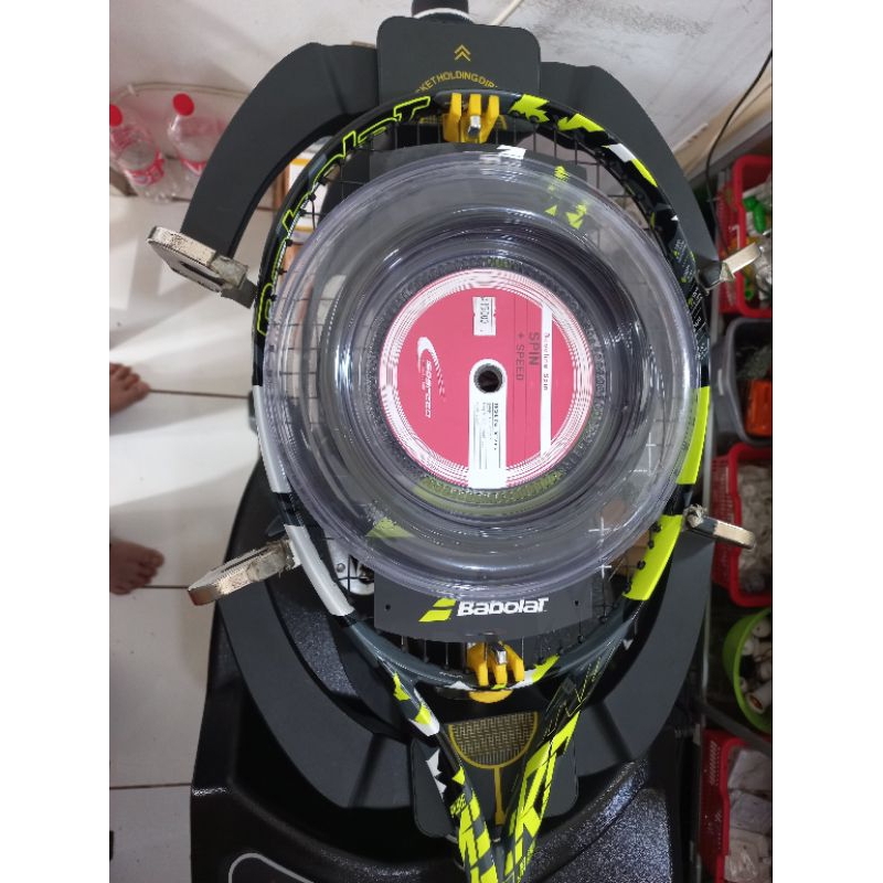 Senar raket tenis IsoSoeed Germany + pasang 4 simpul mesin Digital