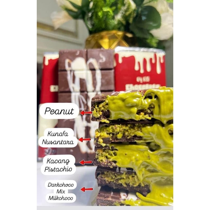 

COKLAT DUBAI VIRAL COKLAT DUBAI PISTACHIO KUNAFA 250GRAM BESAR