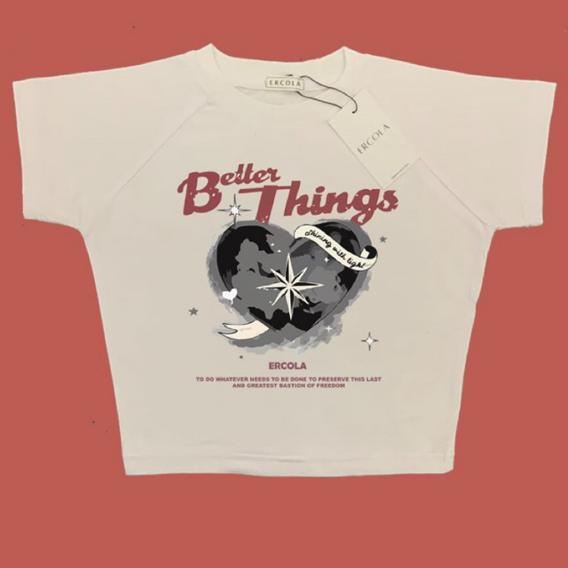 ERCOLA - Crop Top Y2k Baby Tee Better Things