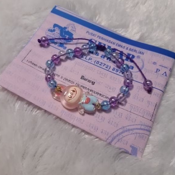 Gelang Tali Anak Batu Warna Labubu Emas 0,2gram Semar Nusantara