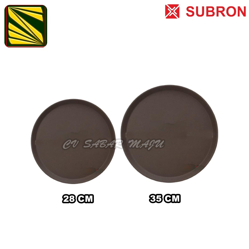 SUBRON Nampan Saji Makanan, Nampan Bulat Anti Slip, Baki Makanan Anti Slip Bulat