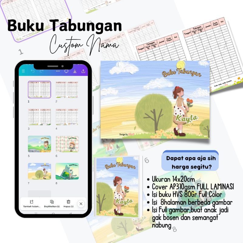 

BUKU TABUNGAN ANAK CUSTOM NAMA