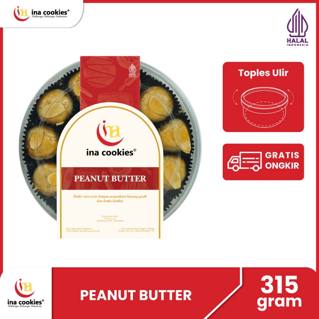 

Ina Cookies Kue Kering Premium Putri Peanut Butter