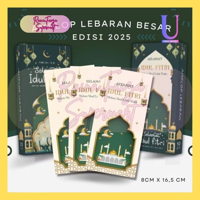 

Amplop Lebaran Idul Fitri 2025 Ukuran S - M - L Dijual Per Pak Isi 10pcs Kwalitas Premium THR Raya