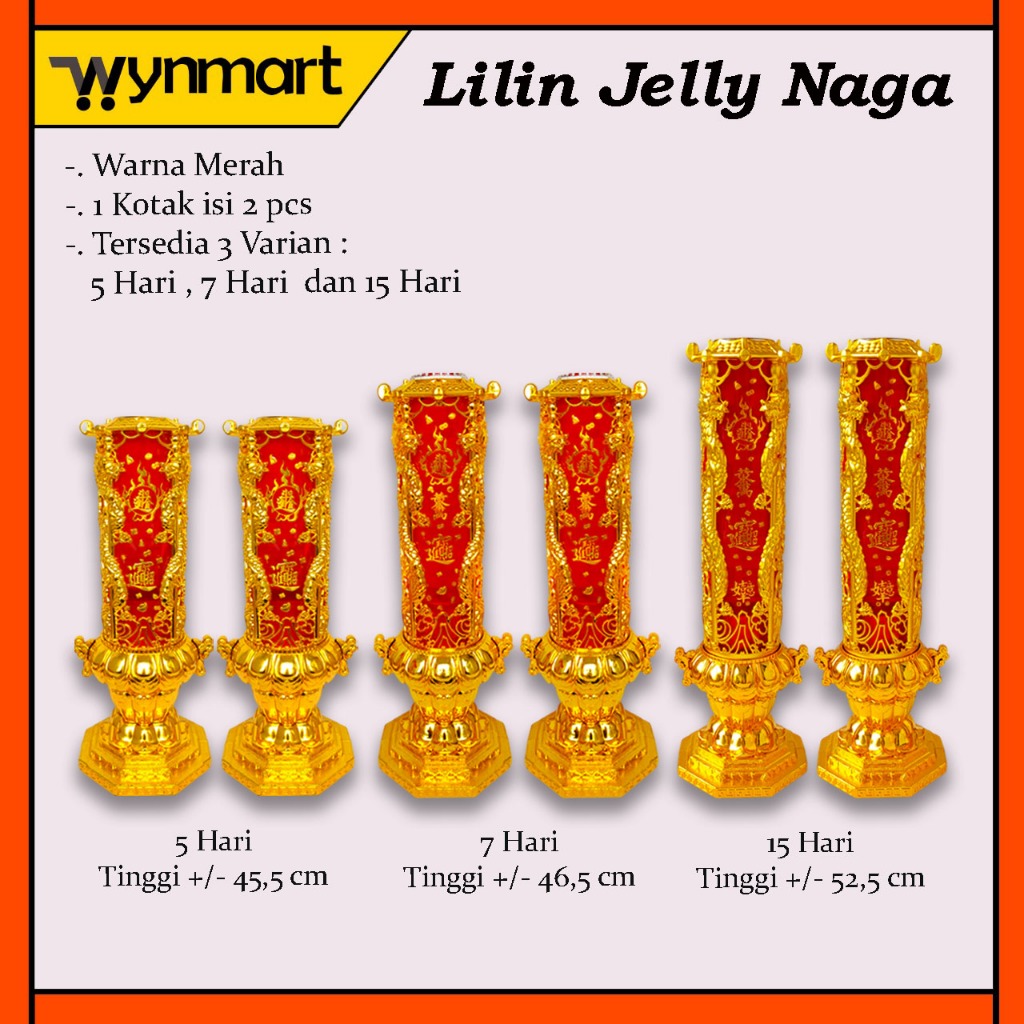 Lilin Jelly Imlek Naga Emas 5 hari, 7 hari, 15 hari