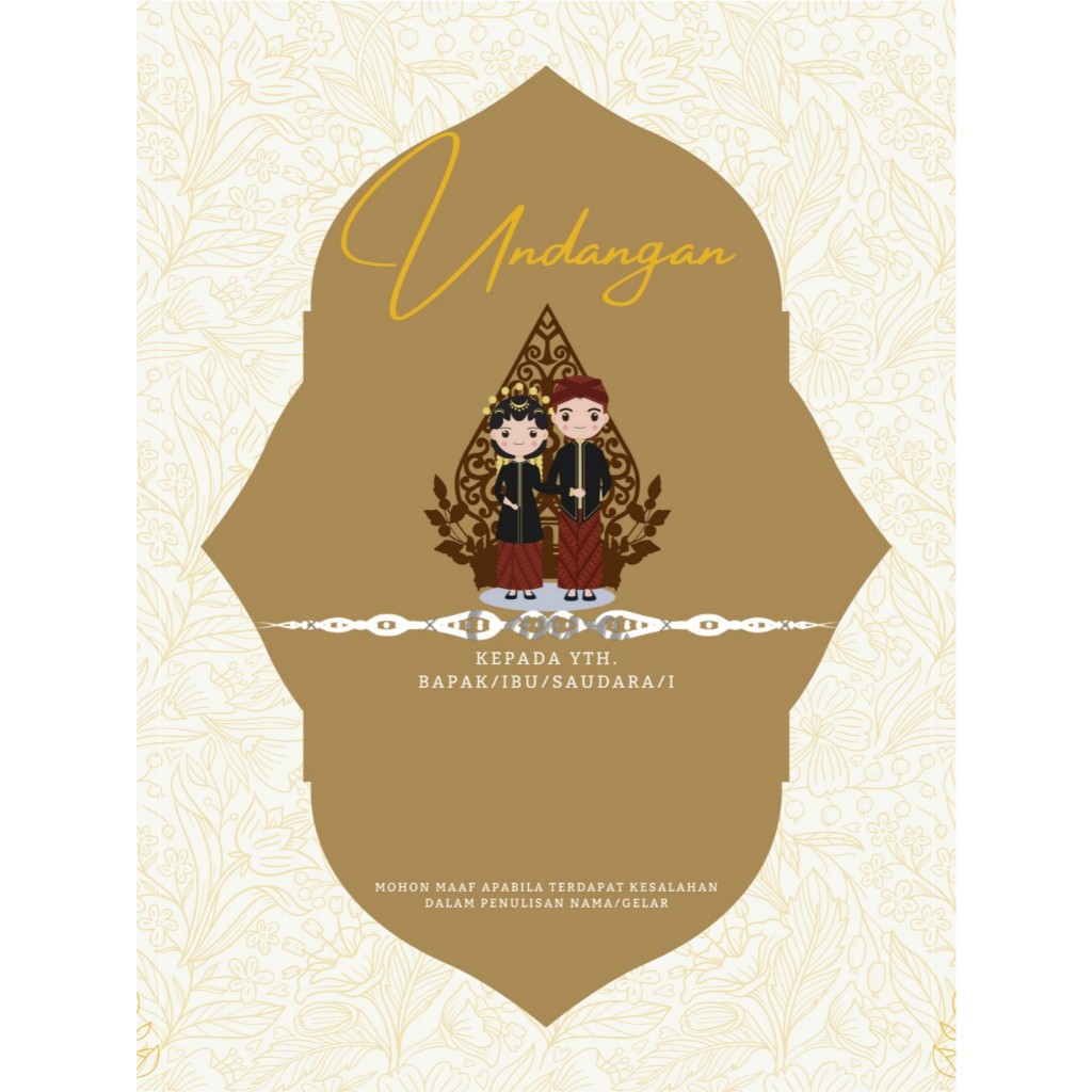 Desain Undangan Pernikahan Custom Lipat 3 Elegan Glossy Aesthetic