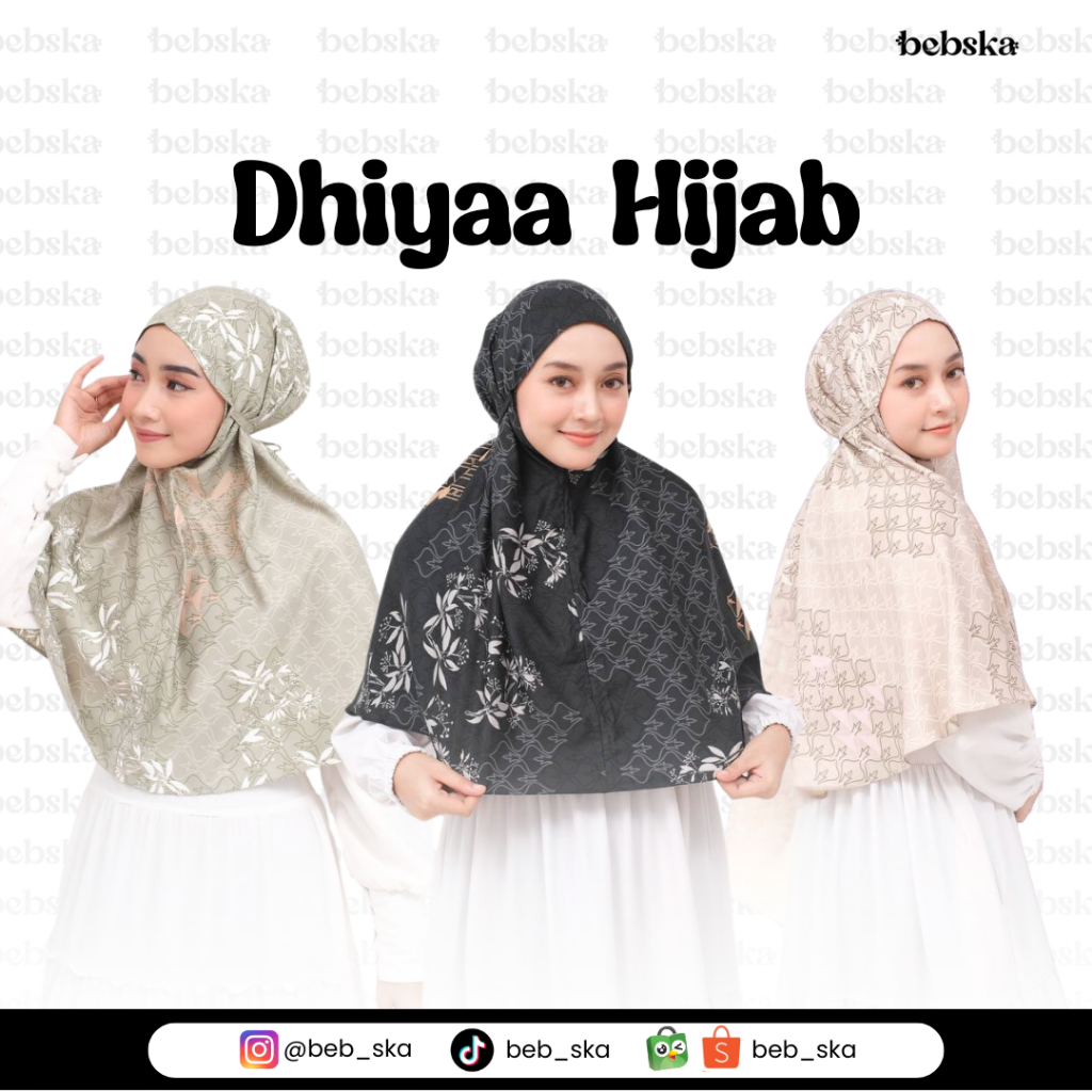 DHIYAA HIJAB - Jilbab Motif - Bergo Motif - Kerudung Motif - Hijab Motif - Jilbab Motif Tali - Bergo