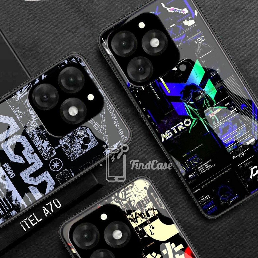 Softcase Glass Kaca ITEL A70 Terbaru 2024 [FC07] Case ITEL A70 - Casing  Handphone ITEL A70 - Pelind