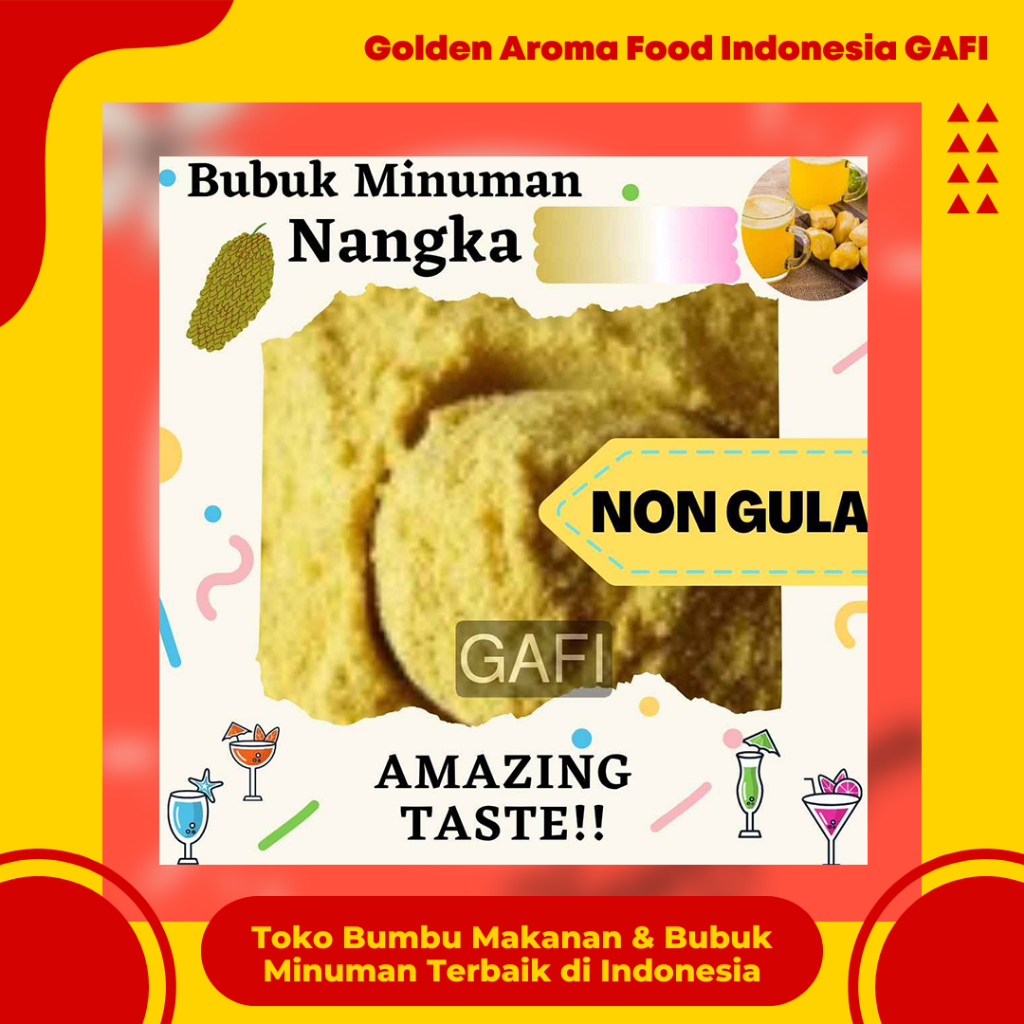 

GAFI Food Bubuk Minuman Rasa Nangka NON GULA 1 Kg Enak Murah Halal, Jack Fruit SUGAR FREE Drink Powder 1Kg