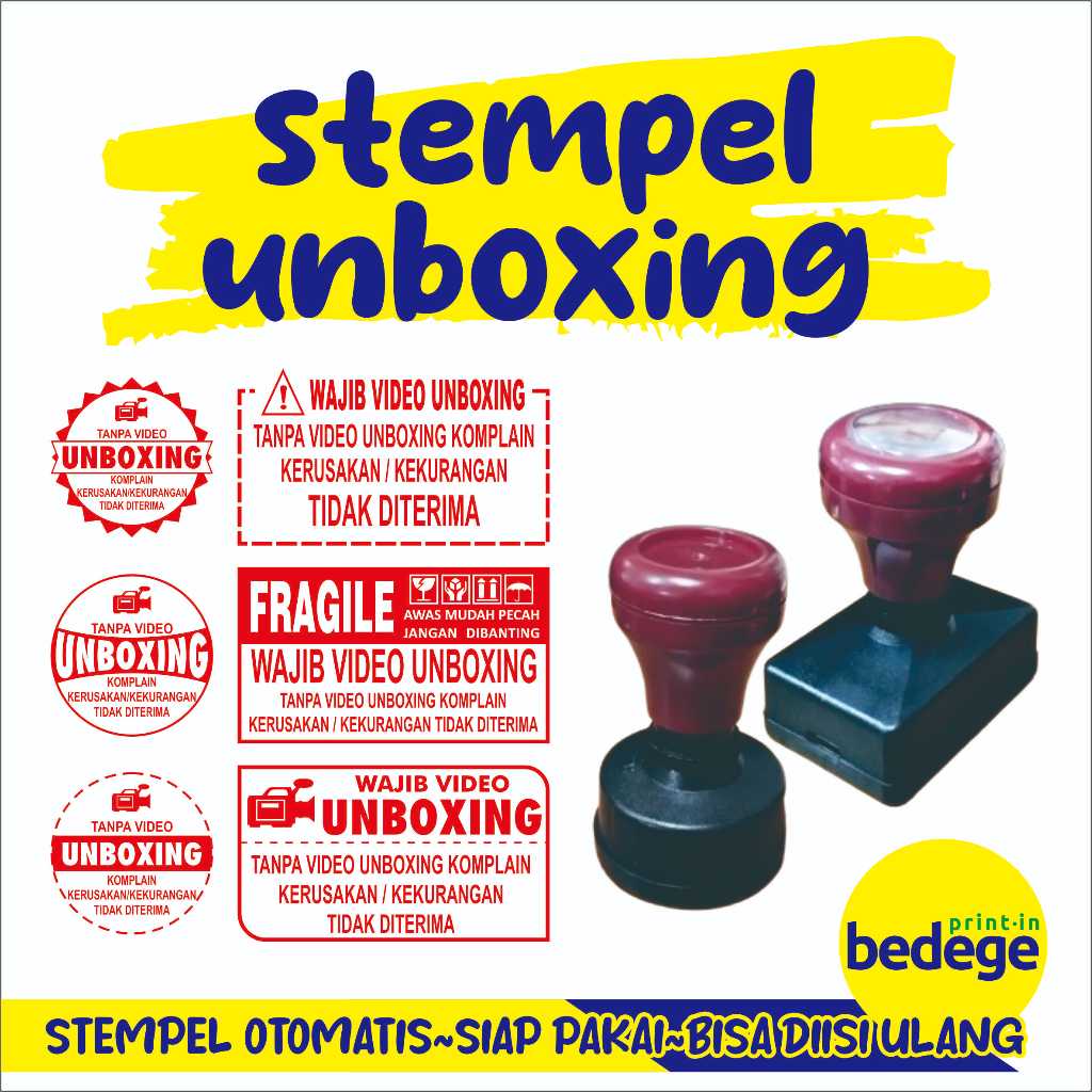 

STEMPEL UNBOXING Stempel Flash, Stempel Warna, Stempel otomatis, siap pakai, bisa diisi ulang