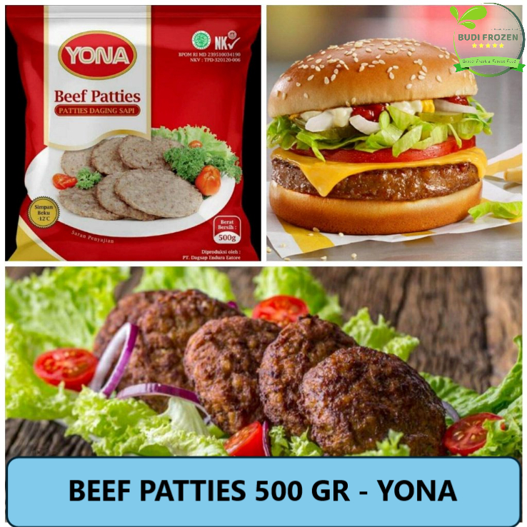 

BEEF PATTIES YONA / ISIAN BURGER DAGING SAPI 500 GR - YONA