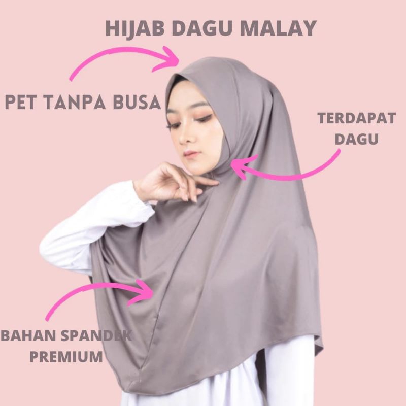 Hijab Instan Dagu Malay Jersey // Hijab Instan Dagu Malay Jersey