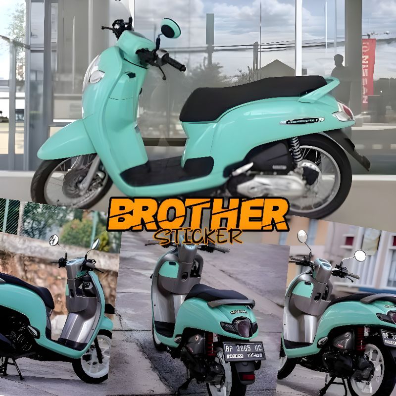 stiker skotlet hijau mint sticker hijau muda scotlite hijau terang glossy