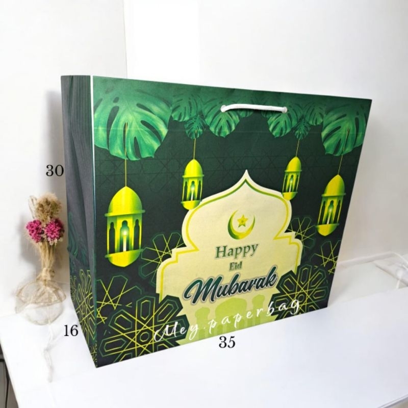 

Paper Bag Daun Aesthetic Idul Fitri Uk 35x16x30 Tanpa Mika