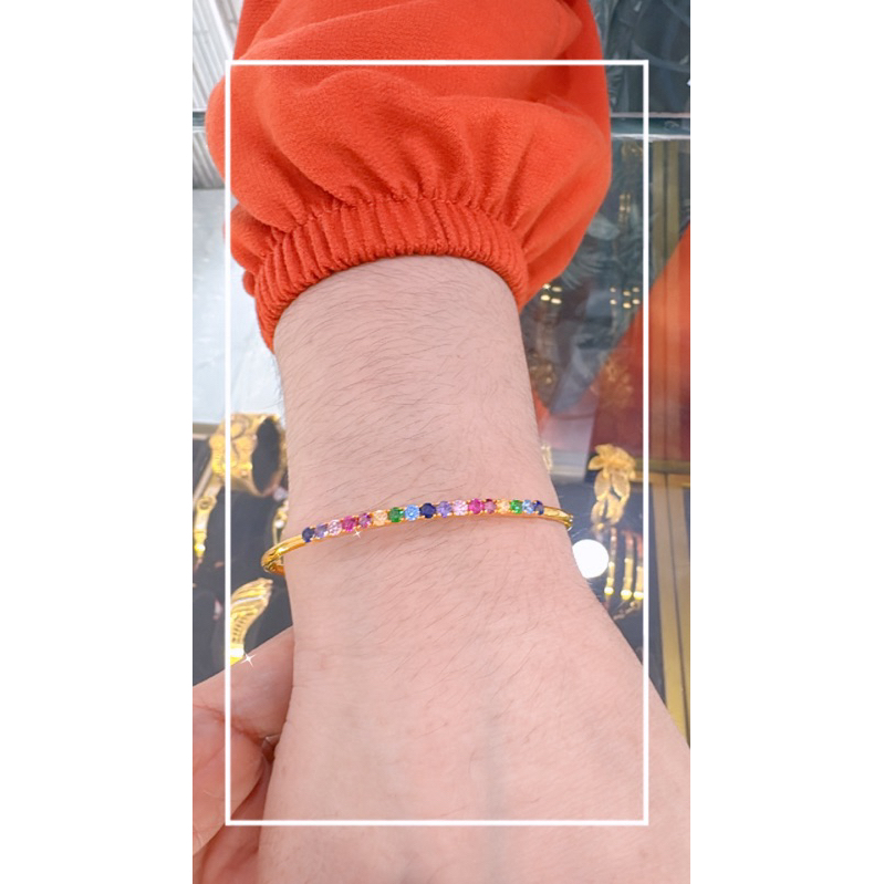 gelang top lady permata warna warni