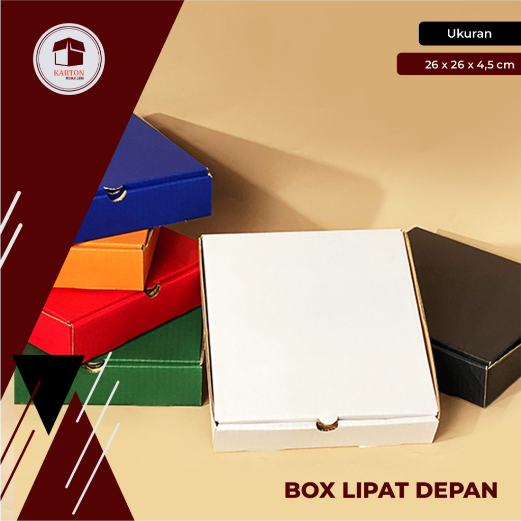 

KARDUS/BOX LIPAT DEPAN UK. 26 x 26 x 4.5 cm - hampers/giftbox/polos/karton/packaging/LD